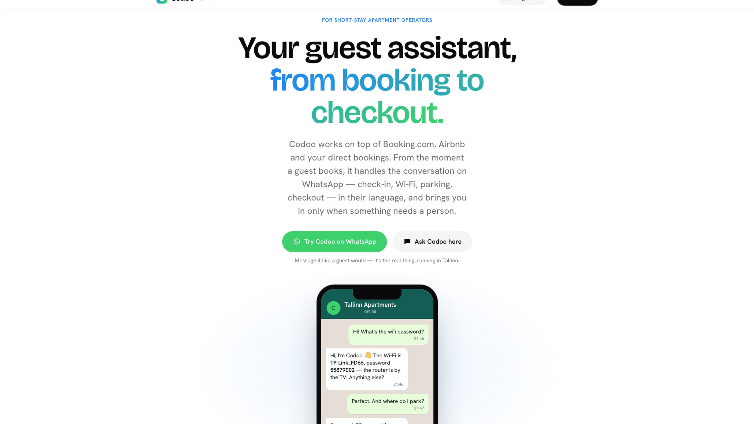 Codoo — guest assistant